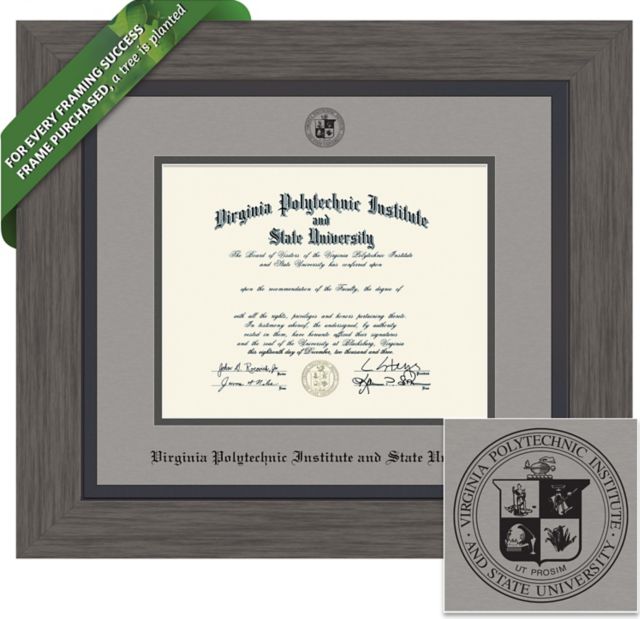 Framing Success 14" x 17" Greystone Bachelor Diploma Frame with Double Mat - ONLINE ONLY
