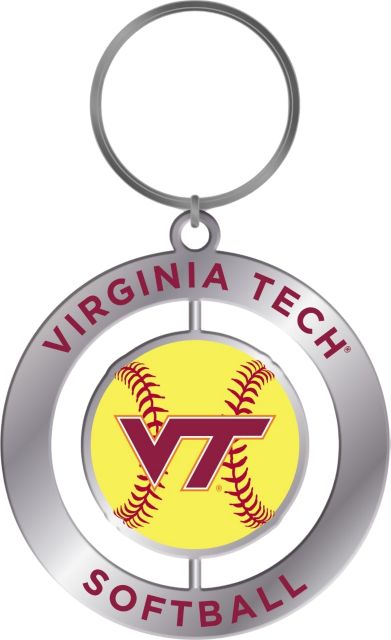 Virginia Tech Hokies Softball Spinner Keychain