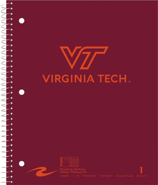 Virginia Tech Notebook 100-Sheet