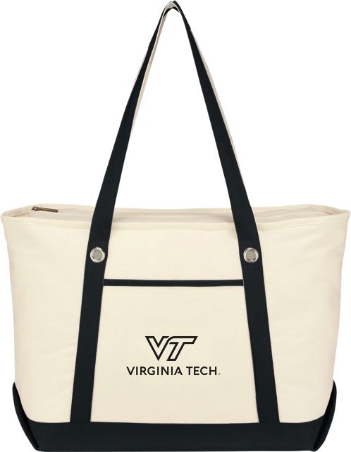 Virginia Tech Canvas Zipper Tote Bag