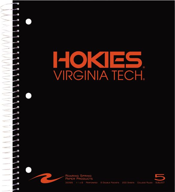 Virginia Tech 5 Subject Notebook 200-Sheet