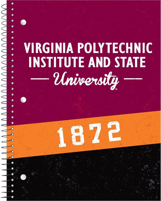 Virginia Tech 70 Sheet 1 Subject Notebook