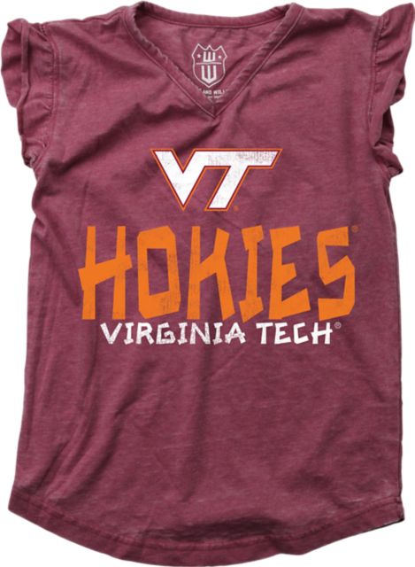 Virginia Tech Hokies Toddler Girls Ruffle Short Sleeve T-Shirt