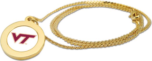 CSI Gold Pendant Necklace With Colored Medallian - ONLINE ONLY