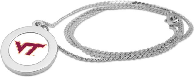 CSI Silver Pendant Necklace With Colored Medallian - ONLINE ONLY
