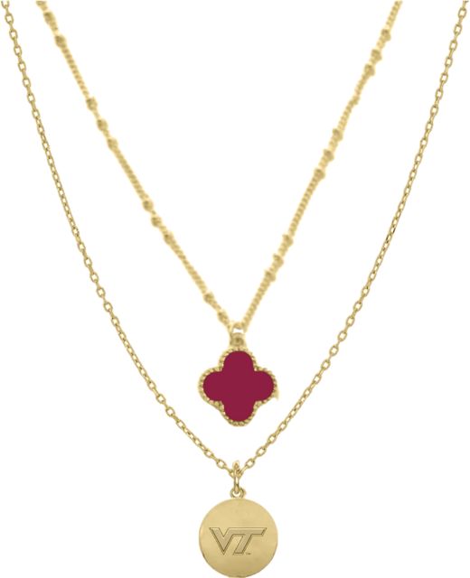 Virginia Tech Clover Necklace