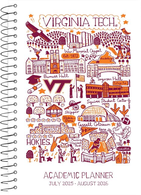Virginia Tech Julia Gash Monthly Academic Planner