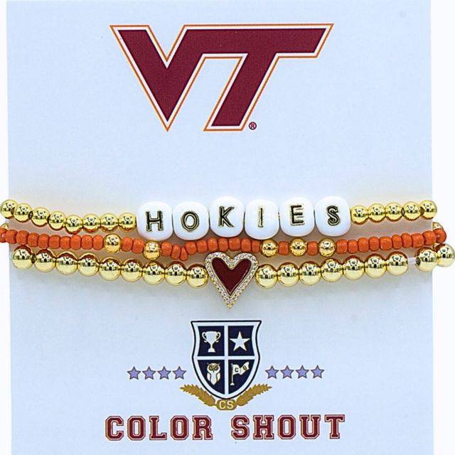 Virginia Tech Love Stack Bracelet Set