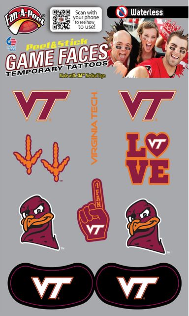 Virginia Tech Game Face Tattoos