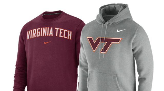 University Bookstore Virginia Tech Apparel Merchandise Gifts   2130 Hero Overlay Sweatshirts Spring 2019