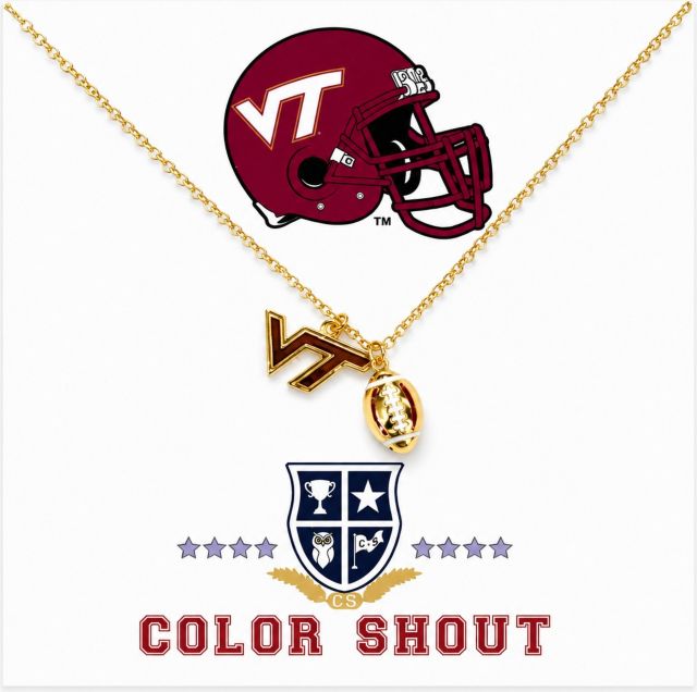 Virginia Tech Football Charm Necklace