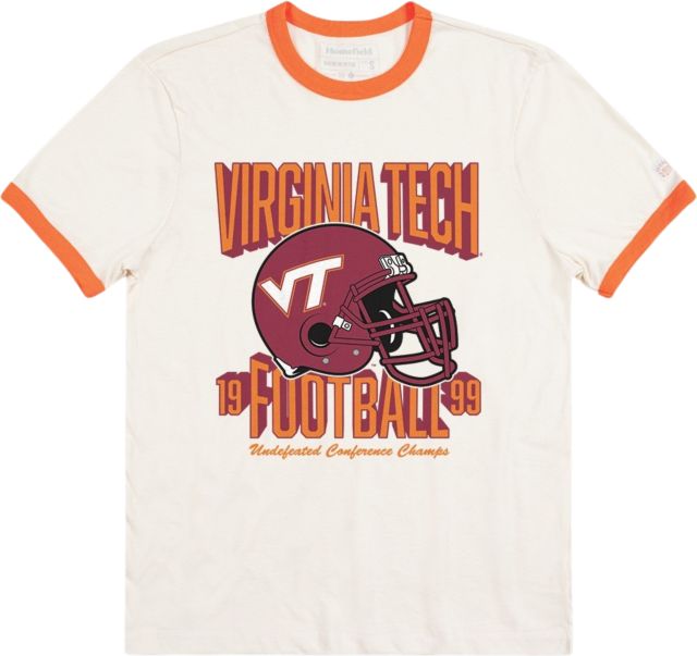 Virginia Tech 1999 Undefeated Football College Champs Ringer Short Sleeve T-Shirt