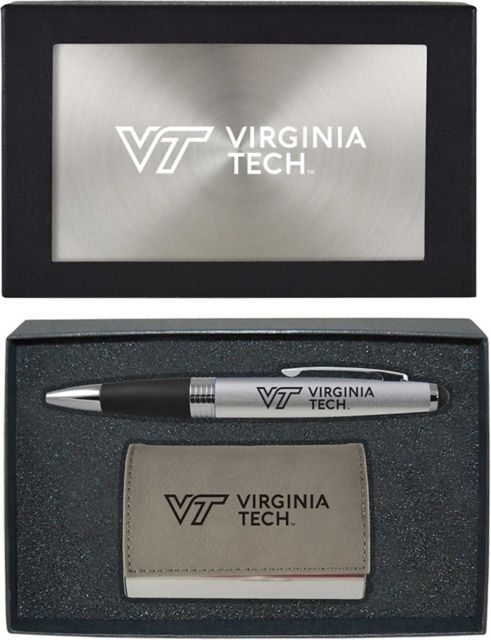 Virginia Tech Hokies Pen and Business Card Holder Set