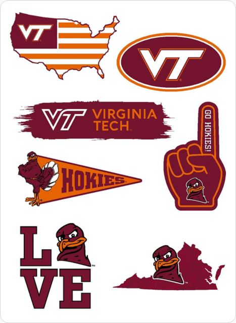 Virginia Tech 7.5'' x 7.5'' Sticker Sheet