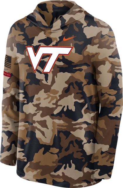 Virginia Tech Military Lightweight Hooded Long Sleeve T-Shirt