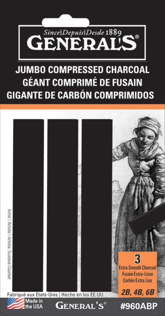 Compressed Charcoal Jumbo 3 Piece 2B-4B-6B