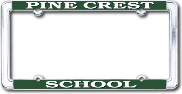 Pine Crest School Thin Dome License Plate Frame