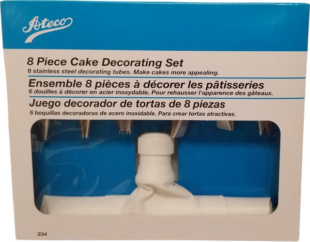 8PC STN STL PIPE TIP DÉCOR SET