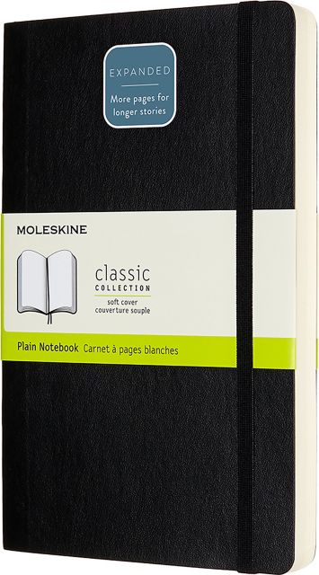 Moleskine Classic Journal Large, Plain, Black , Soft