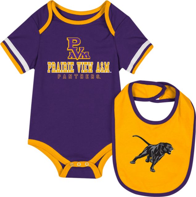 Prairie View A & M University Infant's Panthers Bodysuit Bib Set