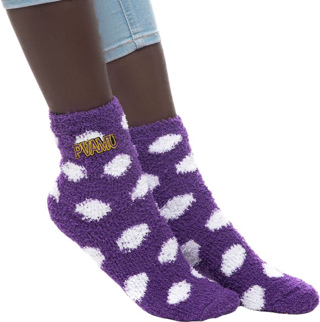 Prairie View A & M University Fuzzy Dot Socks