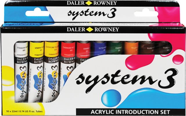 SYSTEM 3 ACRYLIC ORIGINAL INTRODUCTORY SET 10 COLORS 22ML