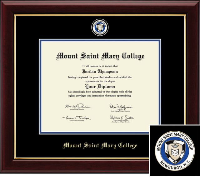 Mount Saint Mary College, Masterpiece Diploma Frame. Bachelors, Masters.