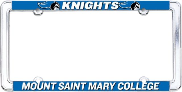 Mount Saint Mary College Knights Thin Dome License Plate Frame