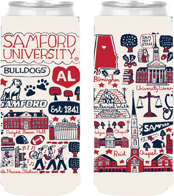 Samford University Julia Gash Slim Can Coozie