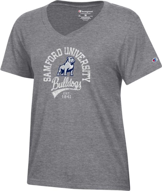 Samford University Bulldogs Women's V-Neck Short Sleeve T-Shirt