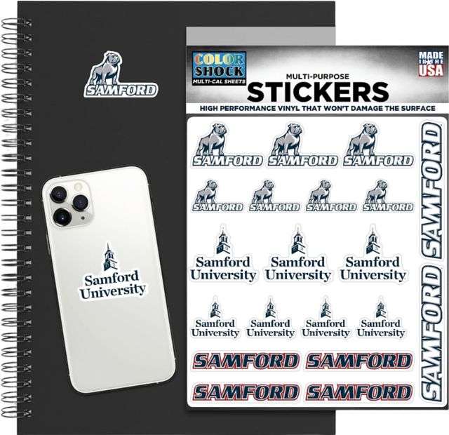 Samford University Bulldogs Sticker Sheet