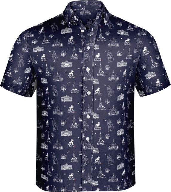 Samford University Button Up Short Sleeve T-Shirt