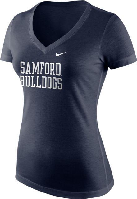 Samford University Bulldogs Women's Tri-Blend V-Neck Short-Sleeve T-Shirt