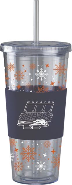 Wheaton College Thunder Straw Snowflake Tumbler