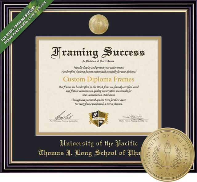 University of the Pacific 11'' x 14'' Prestige Pharmacy Diploma Frame