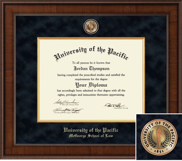 Church Hill Classics Presidential Diploma Frame. McGeorge School of Law - ONLINE ONLY