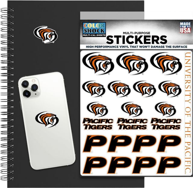 University of the Pacific Tigers Sticker Sheet
