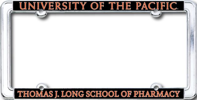 University of the Pacific School of Pharmacy Thin Dome License Plate Frame