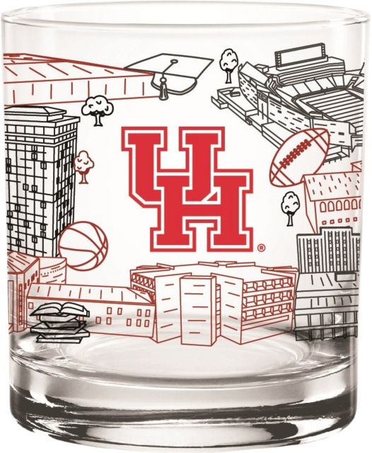 University of Houston 14 oz. Campus Rock Glass