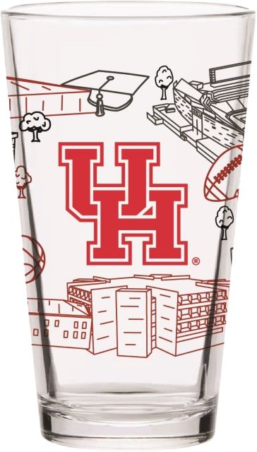 University of Houston 16 oz. Campus Pint Glass