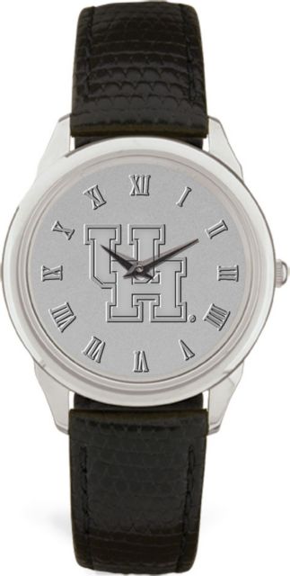 Men's Silver Wristwatch with Black Leather Band - ONLINE ONLY