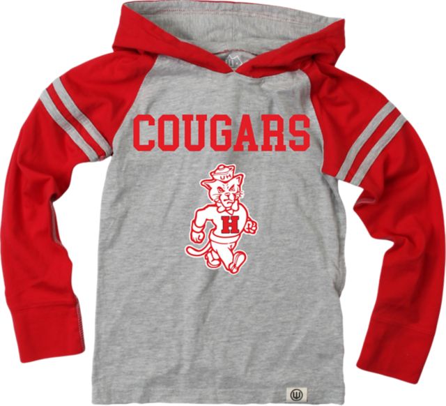 University of Houston Cougars Toddler Boys Raglan Hooded Long Sleeve Shirt