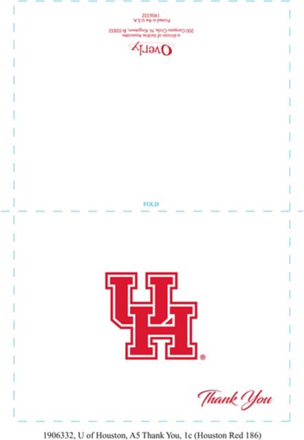 University of Houston 10 Pack Thank You Notecard