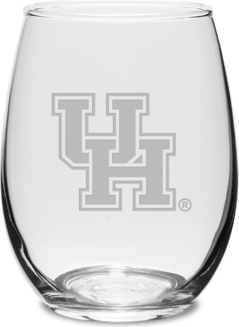 University of Houston 15 oz. Stemless Wine Glass