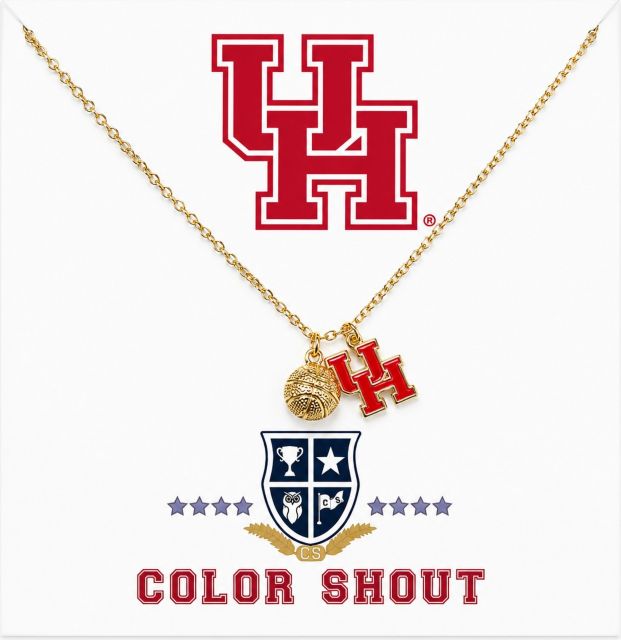 University of Houston Basketball Charm Necklace