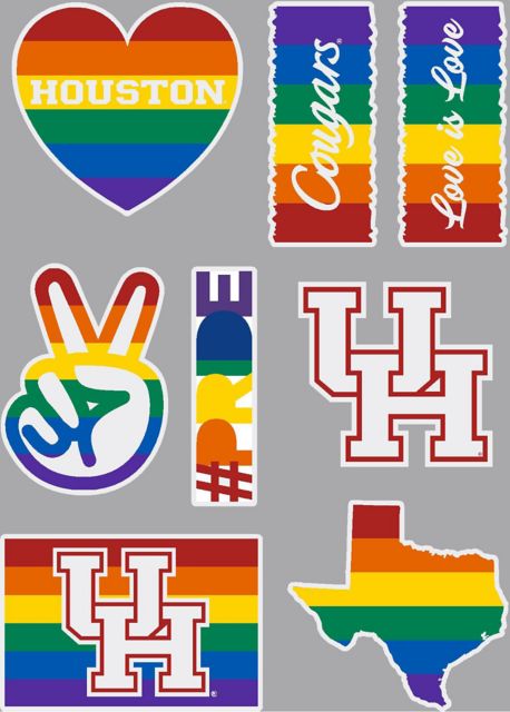 University of Houston Pride 7.5'' x 7.5'' Sticker Sheet