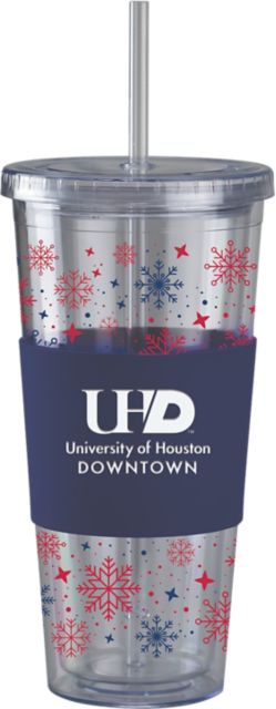 University of Houston - Downtown Straw Snowflake Tumbler