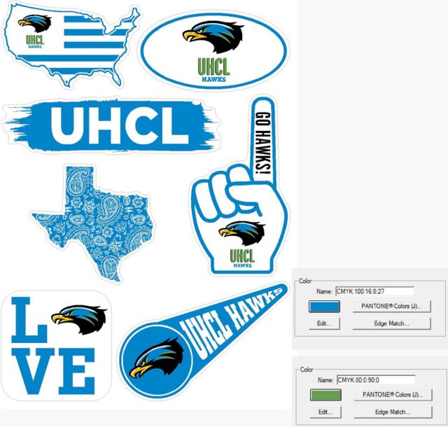 University of Houston-Clear Lake 7.5'' x 7.5'' Sticker Sheet