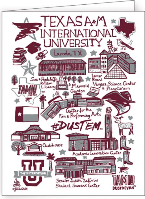 Texas A & M International University Julia Gash Notecards - 10 Pack