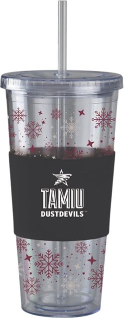 Texas A&M International University Straw Snowflake Tumbler